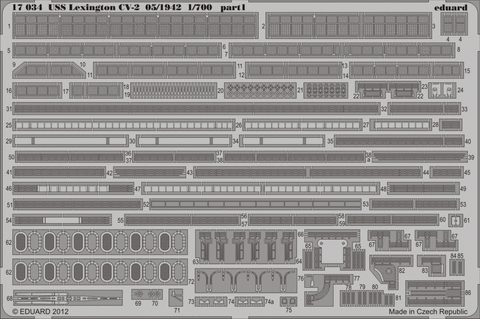 Eduard Details 1/700 Ship- USS Lexington CV2 May 1942 for TSM