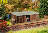 Faller HO Wood European Boxcar Shed Weathered Laser-Cut Wood Kit