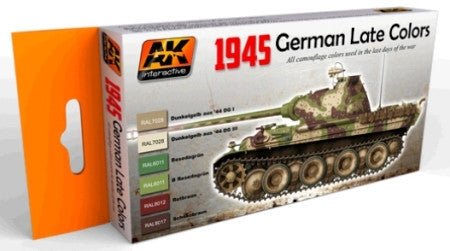 AK Interactive 1945 German Late War Acrylic Paint Set (6 Colors) 17ml Bottles