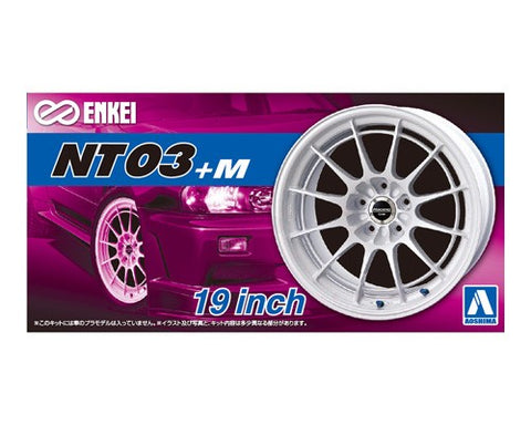 Aoshima Car Models 1/24 Enkei NT03+M 19" Tire & Wheel Set (4) Kit
