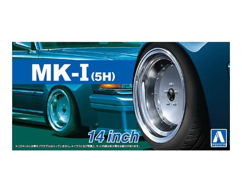 Aoshima Car Models 1/24 1/24 Mk I (5H) 14” Tire & Wheel Set (4) Kit