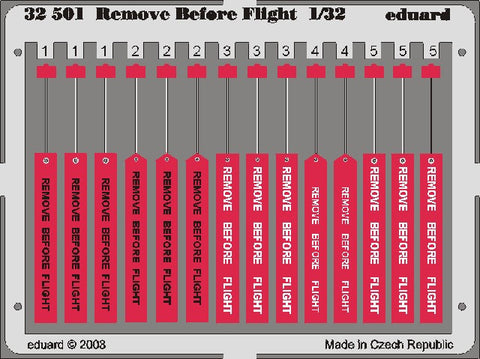 Eduard Details 1/32 Aircraft- Remove Before Flight Tags (Painted)