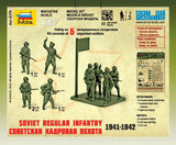 Zvezda Military 1/72 Soviet Regular Infantry 1941-42 Snap Kit