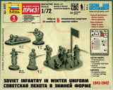 Zvezda Military 1/72 Soviet Infantry Winter Uniform 1941-42 (5) Snap Kit