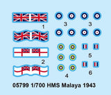 Trumpeter Ship Models 1/700 HMS Malaya British Battleship 1943 Kit