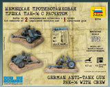 Zvezda Military 1/72 WWII German Pak 36 Anti-Tank Gun w/2 Crew Snap Kit