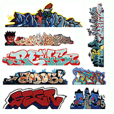Blair Line N Mega Set Modern "Tagger" Graffiti Decals - #3 Pkg. (8)