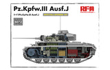 Rye Field 	1/35 PzKpfw III Ausf J Tank w/Full Interior & Workable Track Links Kit