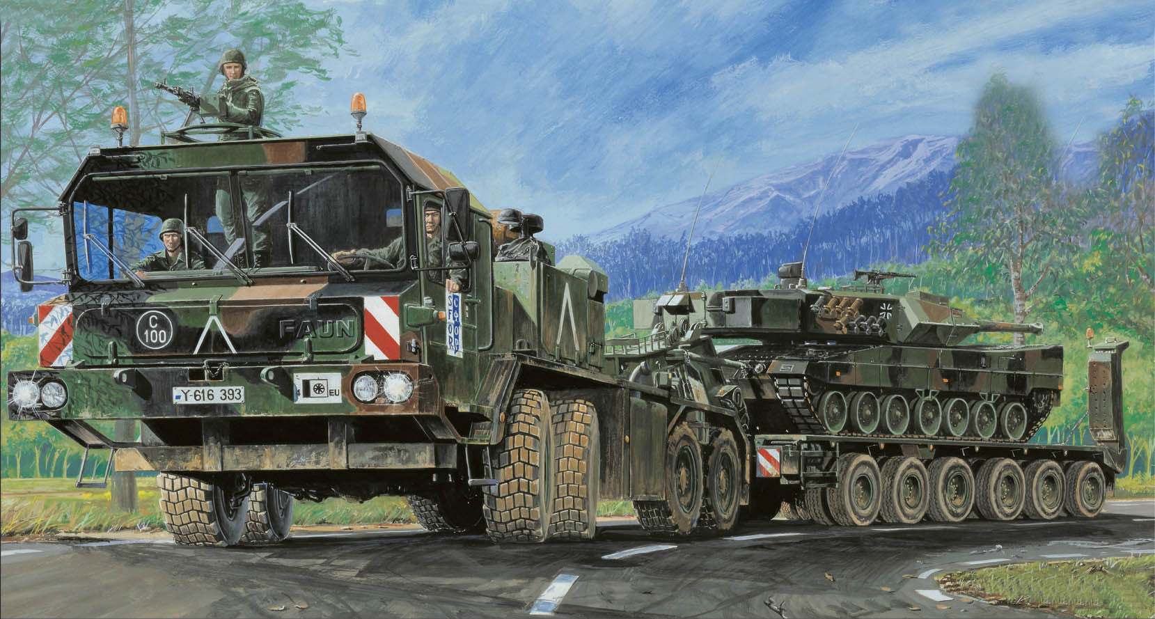 Trumpeter Military Models 1/35 German Faun Elefant SLT56 Tank Transport Kit