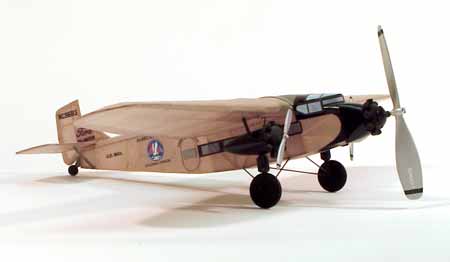 Dumas Wooden Planes 17-1/2" Wingspan Ford Tri-Motor Rubber Pwd Aircraft Laser Cut Kit