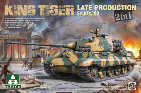 Takom 1/35 WWII King Tiger SdKfz 182 Late Production Heavy Tank (2 in 1) Kit