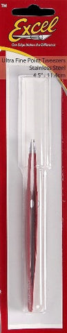 Excel Tools 4.5" Stainless Steel Ultra Fine Straight Point Tweezers