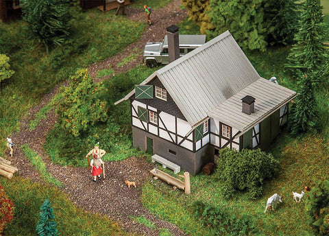 Faller HO Half-Timber Forest Hut Cabin Laser-Cut Cardstock Kit