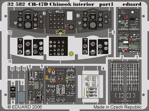 Eduard Details 1/35 Aircraft- CH47D Chinook Interior for TSM (Painted)