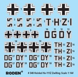 Roden Aircraft 1/144 WWII Heinkel He111Z1 Zwilling Glider Towing Aircraft Kit