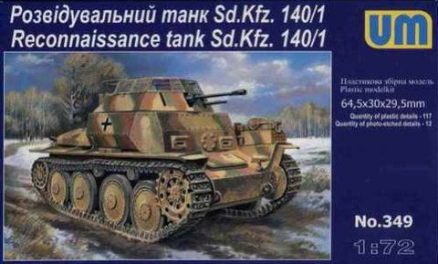 Unimodel Military 1/72 SdKfz 140/1 WWII Recon Tank Kit