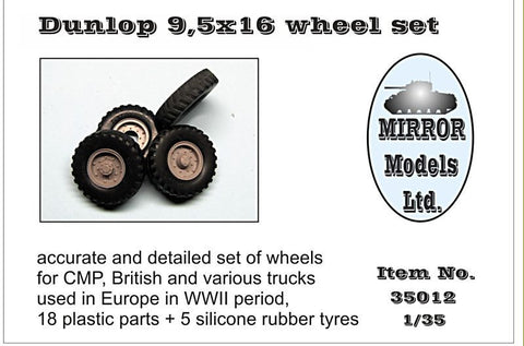 Mirror Models Military 1/35 Dunlop 9 5x16 Wheel/Tire Set for WWII CMP/British Trucks (5) Kit