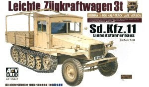 AFV Club Military 1/35 SdKfz 11 3-Ton Halftrack Late Type w/Wood Cab Kit