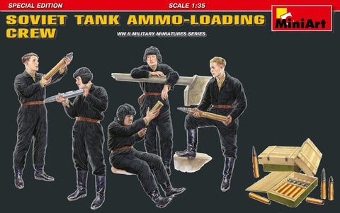 MiniArt Military Models 1/35 Soviet Tank Ammo Loading Crew (5) w/Ammo Boxes & Shells Special Edition Kit