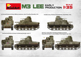 MiniArt Military 1/35 M3 Lee Early Production Tank w/Full Interior (New Tool) Kit