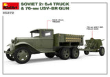 MiniArt Military 1/35 WWII Soviet 2-Ton 6x4 Truck & 76mm USV-BR Gun (New Tool) Kit