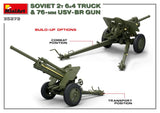 MiniArt Military 1/35 WWII Soviet 2-Ton 6x4 Truck & 76mm USV-BR Gun (New Tool) Kit