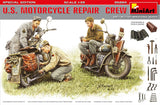 MiniArt Military 1/35 US Motorcycle Repair Crew (3) w/2 Motorcycles, Tools & Boxes Special Edition Kit