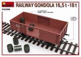 MiniArt Military 1/35 WWII 16.5 18-Ton Railway Gondola w/Figures & Accessories Kit