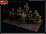 MiniArt Military 1/35 Dinner on the Front: Soviet Soldiers (5) w/Furniture & Accessories Kit