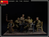 MiniArt Military 1/35 Dinner on the Front: Soviet Soldiers (5) w/Furniture & Accessories Kit