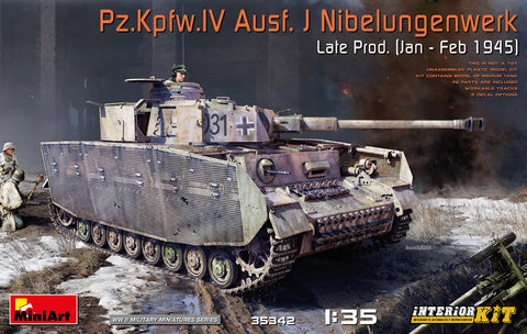 MiniArt 1/35 WWII PzKpfw IV Ausf J Nibelungenwerk Late Production Tank w/Full Interior (New Tool) Kit