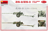 MiniArt Military 1/35 WWII ZIS2/3 Gun w/Limber, 5 Crew, Ammo Boxes & Weapons (2 in 1) Kit