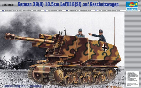 Trumpeter Military Models 1/35 German 39(H) Tank w/105mm leFH18 (sf) Gun Kit