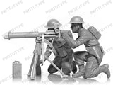 ISM Military Models 1/35 WWII British Vickers MG Crew (2) w/Machine Gun & Equipment Kit