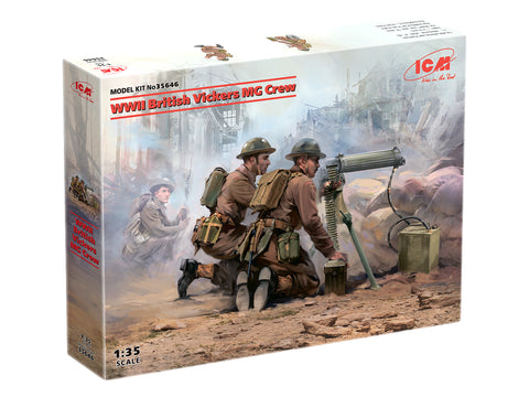 ISM Military Models 1/35 WWII British Vickers MG Crew (2) w/Machine Gun & Equipment Kit