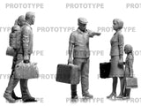 ICM Military 1/35 Chernobyl #5: Evacuation Diorama Set (5 figures w/luggage, house front, base, background) (New Tool) Kit