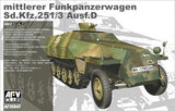 AFV Club Military 1/35 Mittlere Funkpanzerwagen SdKfz 251/3 Ausf D Armored Halftrack Kit