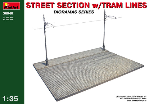 MiniArt Military Models 1/35 Street Sections (2 7"x10.5") w/Tram Lines Kit