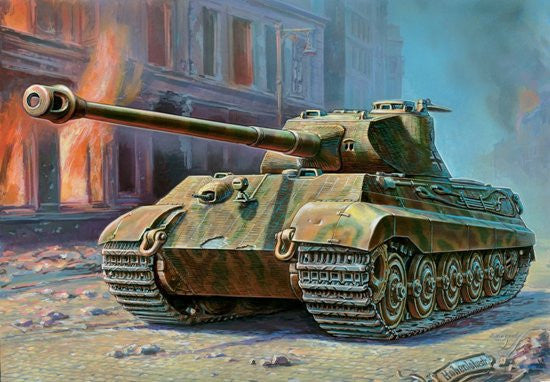 Zvezda Military 1/35 German PzKpfw VI Tiger II Ausf B (Porsche Turret) Heavy Tank Kit