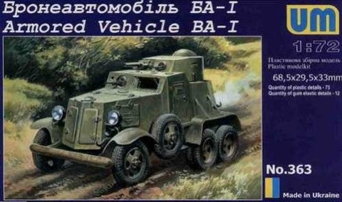 Unimodel Military 1/72 BA1 WWII Soviet Armored Vehicle Kit