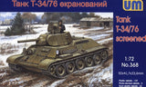 Unimodel Military 1/72 T34/76 Screened Tank Kit