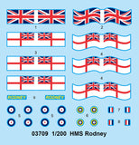 Trumpeter Ship Models 1/200 HMS Rodney British Battleship Kit