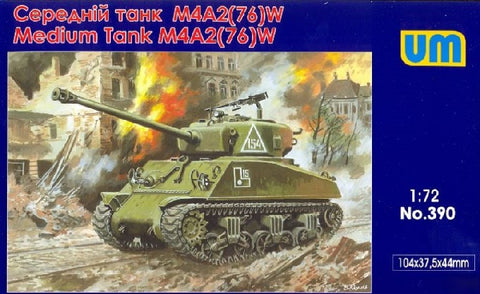 Unimodel Military 1/72 M4A2(76)W US Med Tank Kit
