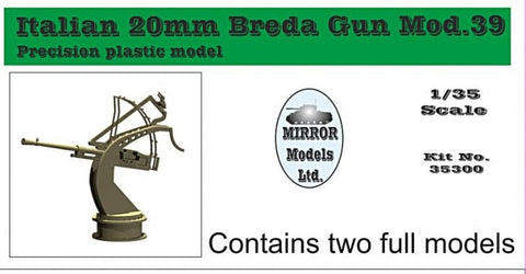 Mirror Models Military 1/35 Italian 20mm Mod 39 Breda Gun (2) Kit