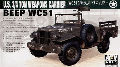 AFV Club Military 1/35 US WC51 3/4-Ton Jeep Kit
