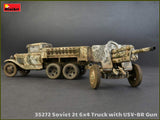 MiniArt Military 1/35 WWII Soviet 2-Ton 6x4 Truck & 76mm USV-BR Gun (New Tool) Kit