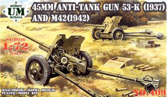 Unimodel Military 1/72 45mm Anti-Tank Guns: M42 Mod 1942 & 53K Mod 1937 Kit