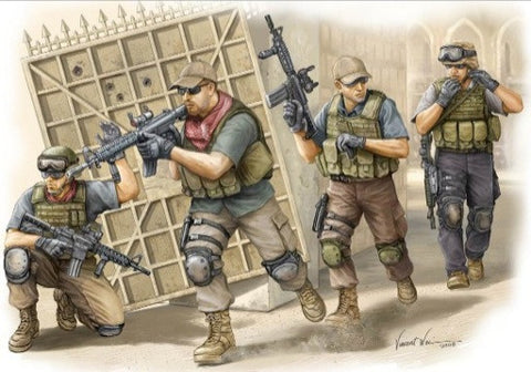 Trumpeter Military Models 1/35 PMC Fire Movement Team in Iraq Figure Set (4) Kit