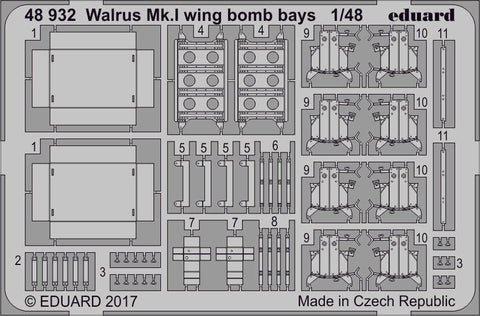 Eduard Details 1/48 Aircraft - Walrus Mk I Wing Bomb Bays for ARX