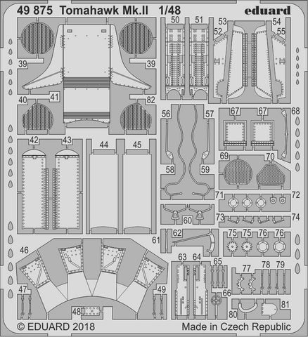 Eduard Details 1/48 Aircraft- Tomahawk Mk II for  Airfix Kit (Painted)